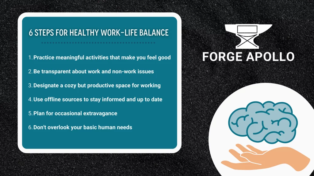 summary of 6 steps for work from home balance