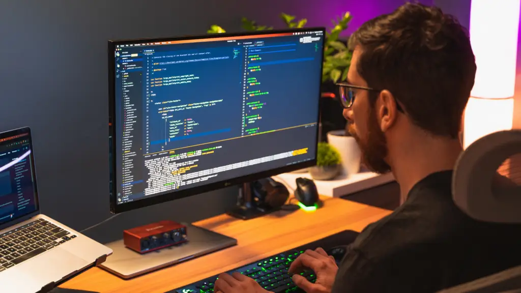 Website developer working on code for a website on the WordPress CMS