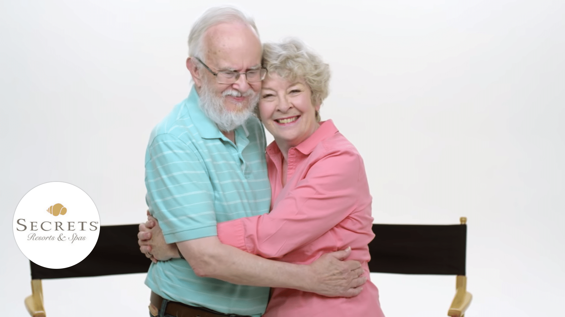 Still of an older couple hugging from the secrets to romance video