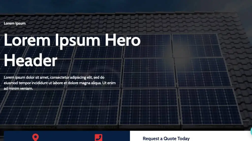 Website template screenshot