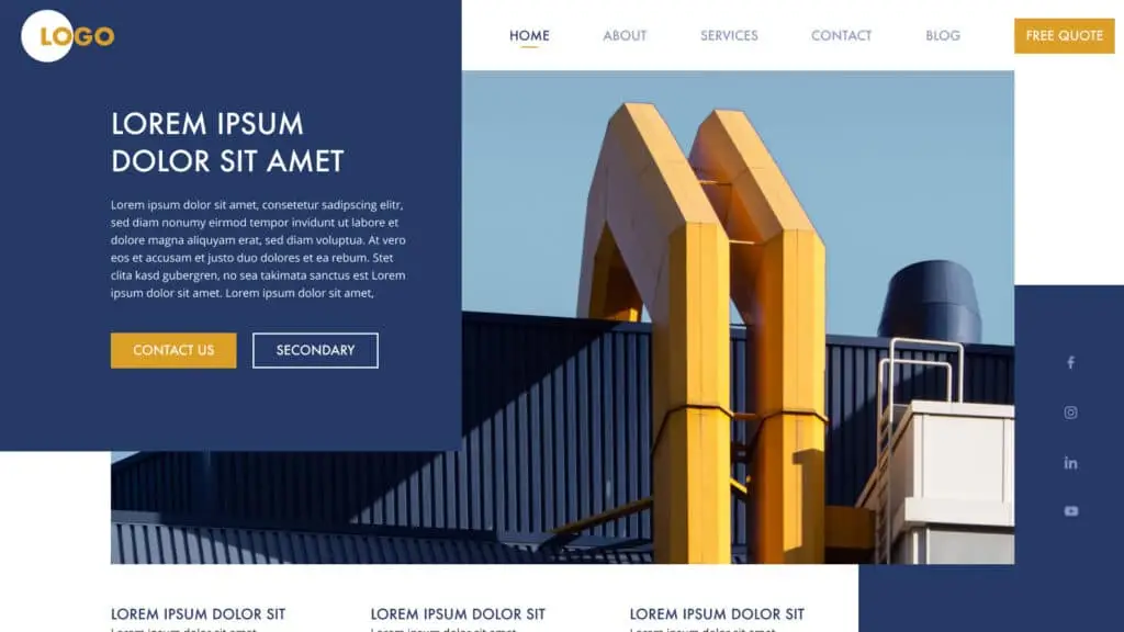 Website template screenshot
