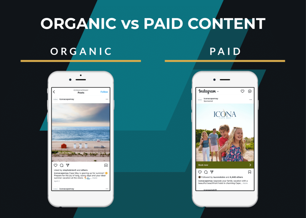 Organic social post vs paid social post in feed