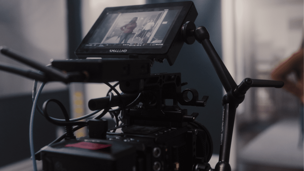 Closeup of a video camera