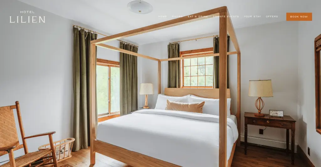Hotel Lilien website header