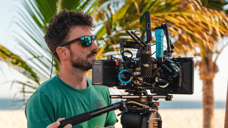 Cinematographer at a tourism video shoot