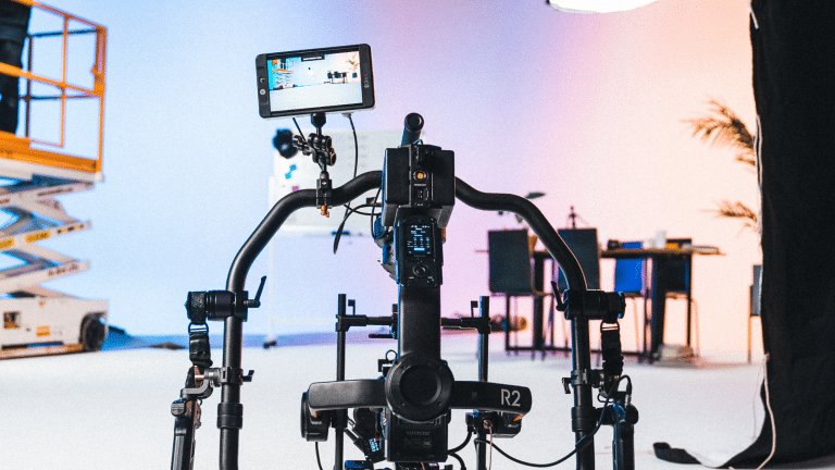 Camera on video production set