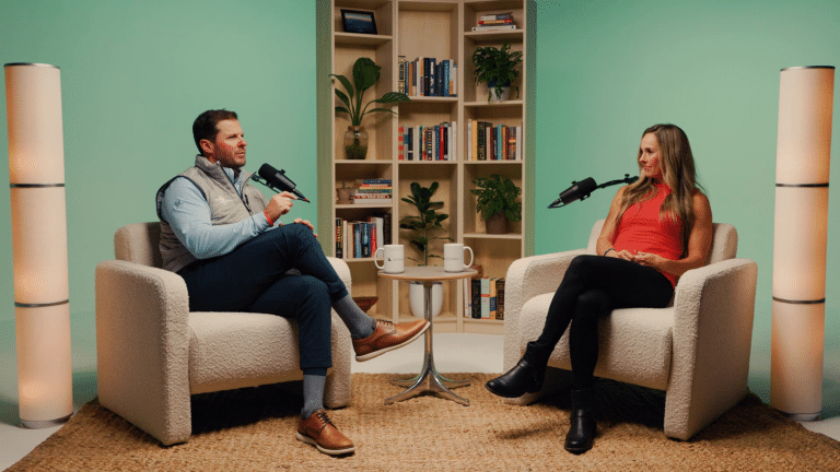 Podcast recording setup at the Forge Apollo podcast studio