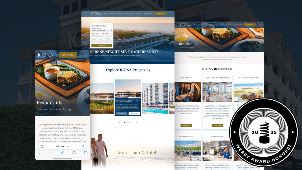 ICONA Resorts Webby Honoree website design
